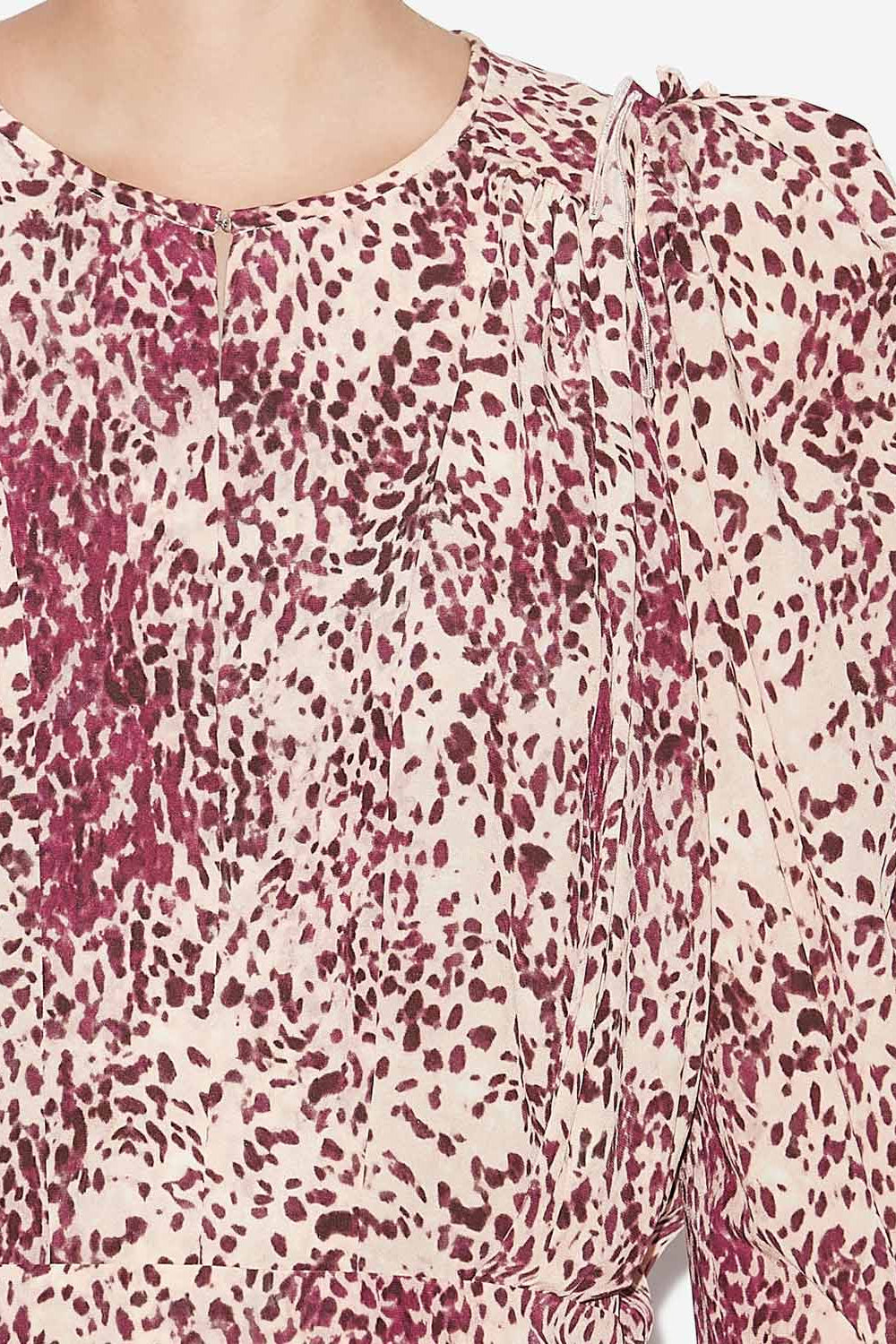 Zarga プリント入りシルク プリーツブラウス - Purple-ecru - Woman - 3