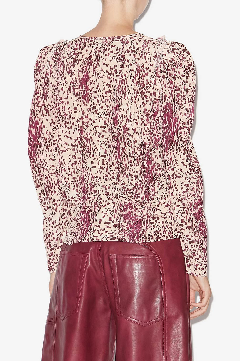 Zarga プリント入りシルク プリーツブラウス - Purple-ecru - Woman - 5