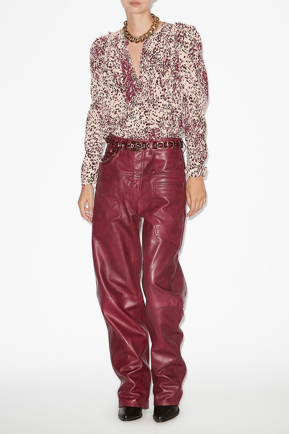 Zarga プリント入りシルク プリーツブラウス - Purple-ecru - Woman - 2