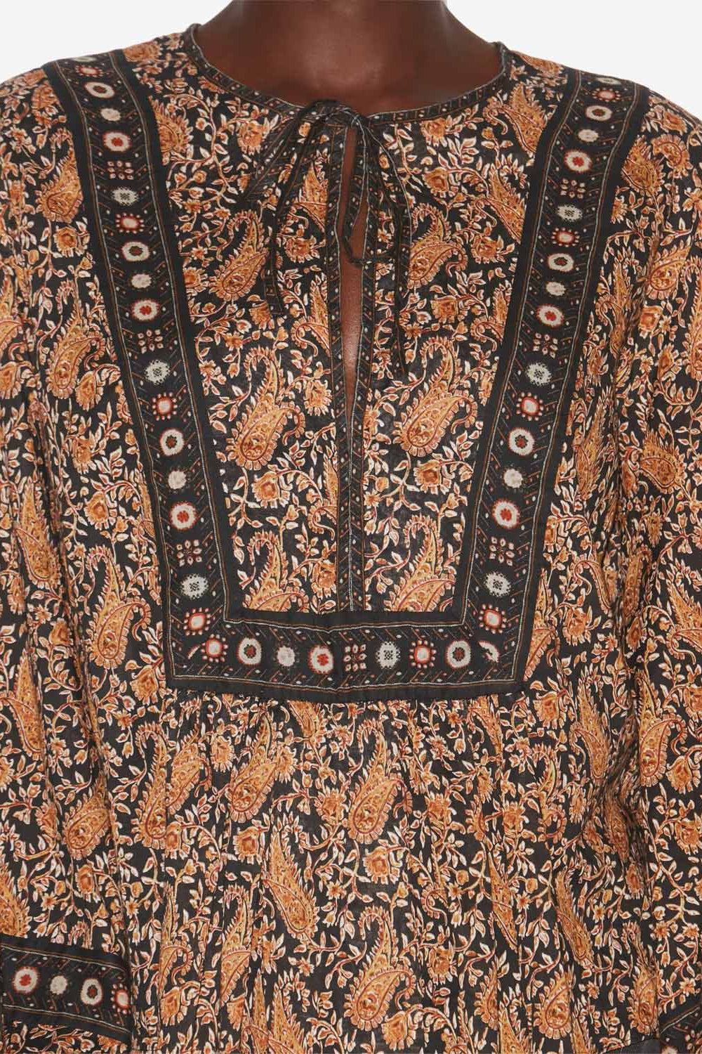 Blusa gayle de voile de algodón estampado - Negro - Woman - 3