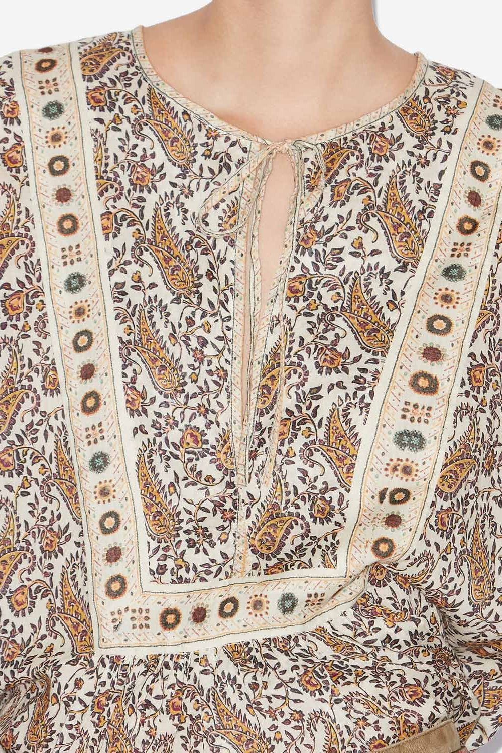 Blouse gayle en voile de coton imprimé  - Écru - Woman - 3