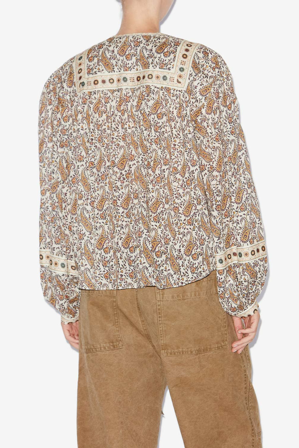 Blouse gayle en voile de coton imprimé  - Écru - Woman - 5