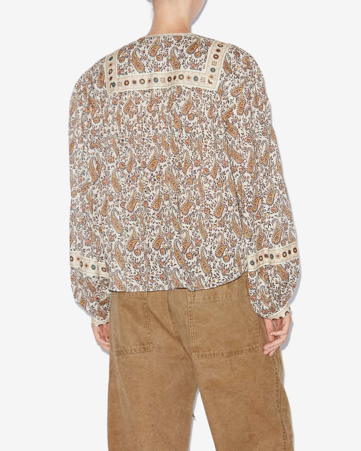 Blusa gayle de voile de algodón estampado - Crudo - Woman - 4