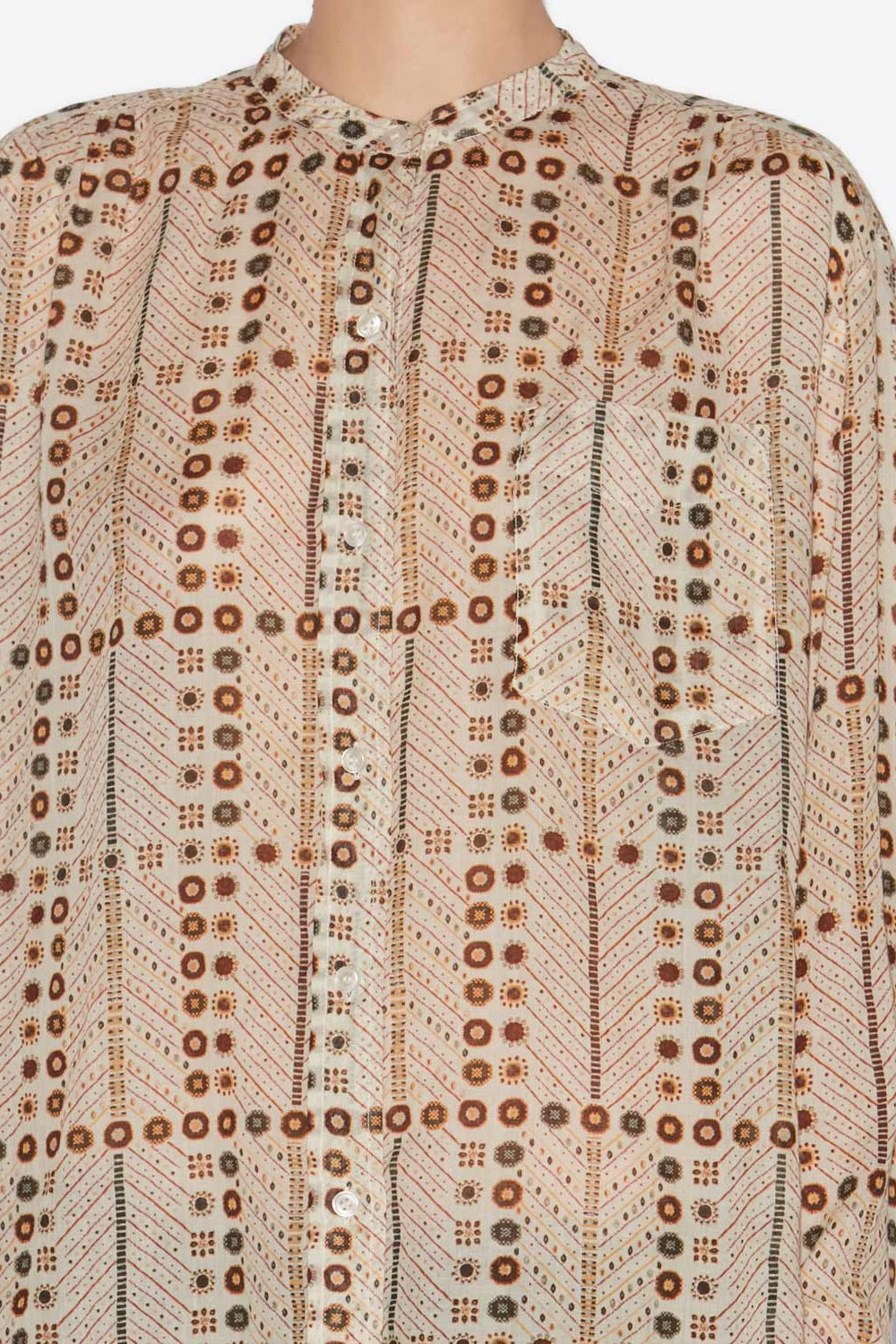 Camisa mexika de voile de algodón estampada - Crudo - Woman - 3