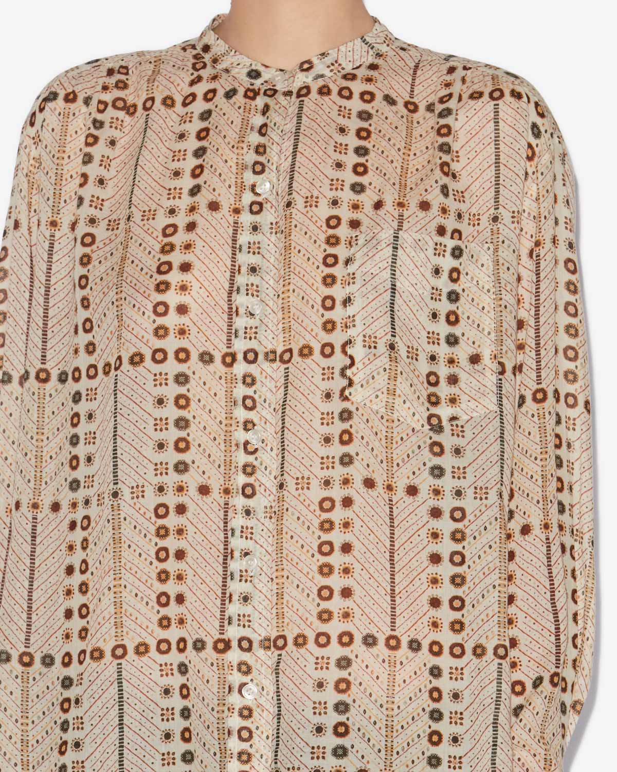 Chemisier mexika in voile di cotone con stampa - Ecru - Woman - 2