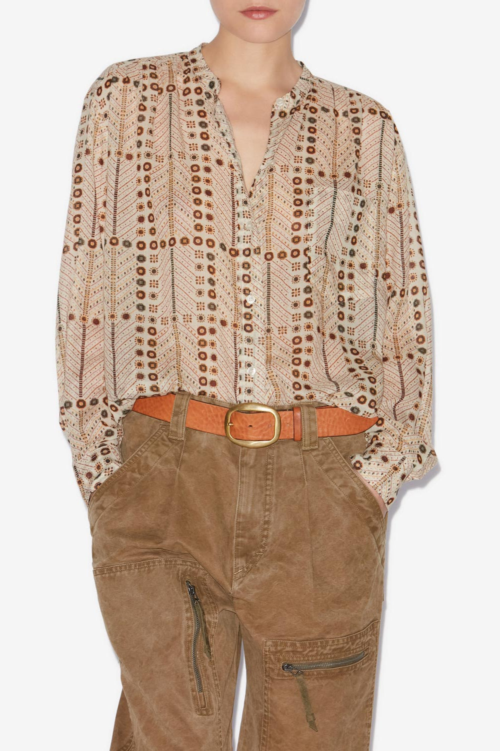 Camisa mexika de voile de algodón estampada - Crudo - Woman - 4