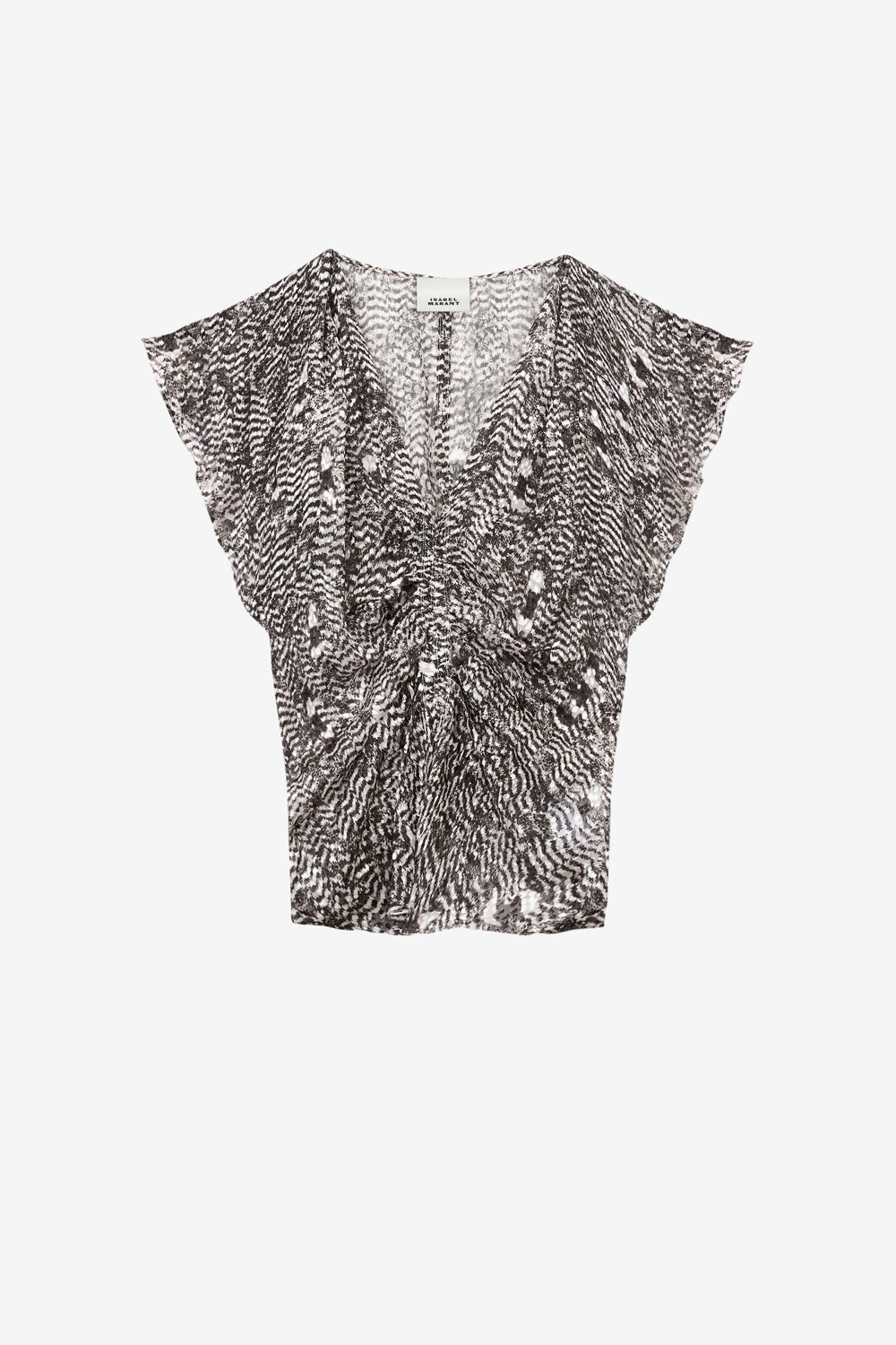 Top fluido de terciopelo devoré lonea - Black and ecru - Woman - 1