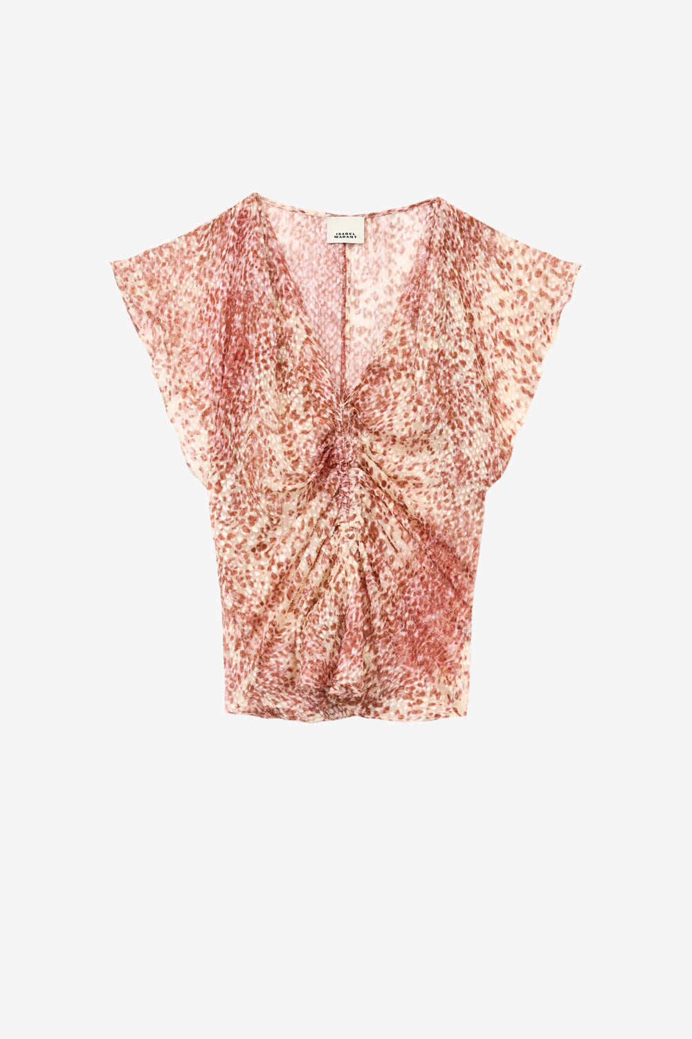 Lonea 透かし織ベルベット フルイドトップス - Light red/ecru - Woman - 1