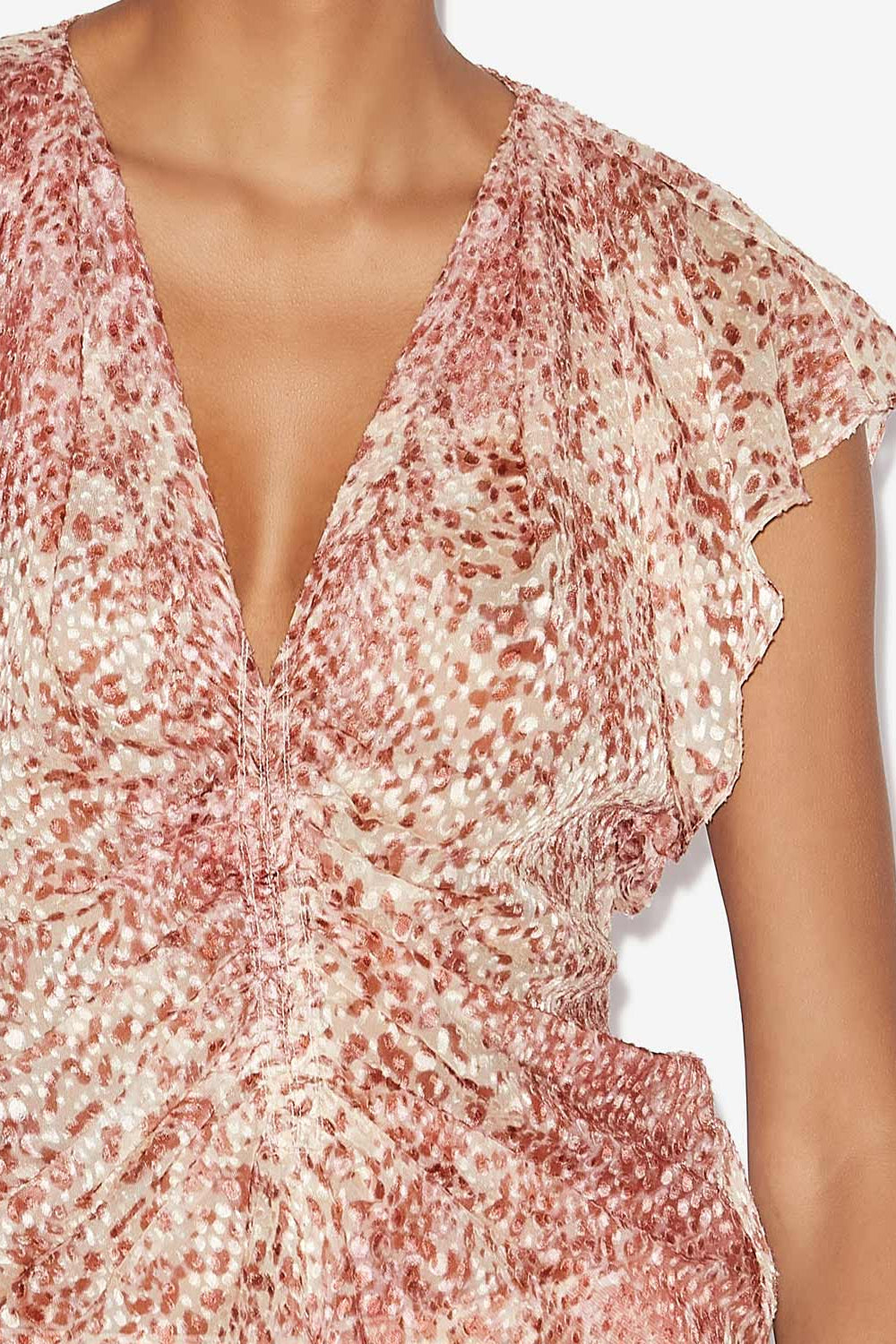 Lonea 透かし織ベルベット フルイドトップス - Light red/ecru - Woman - 3