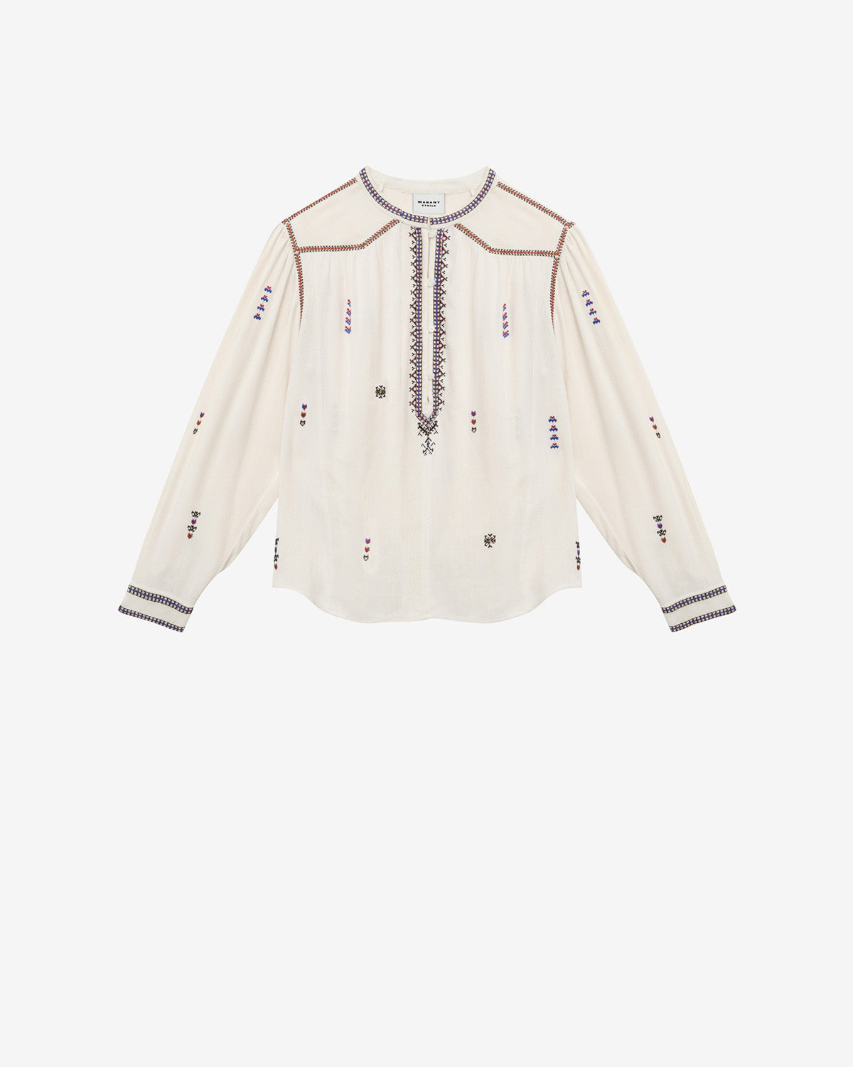 Blusa pelson de gasa bordada - Crudo - Woman - 5