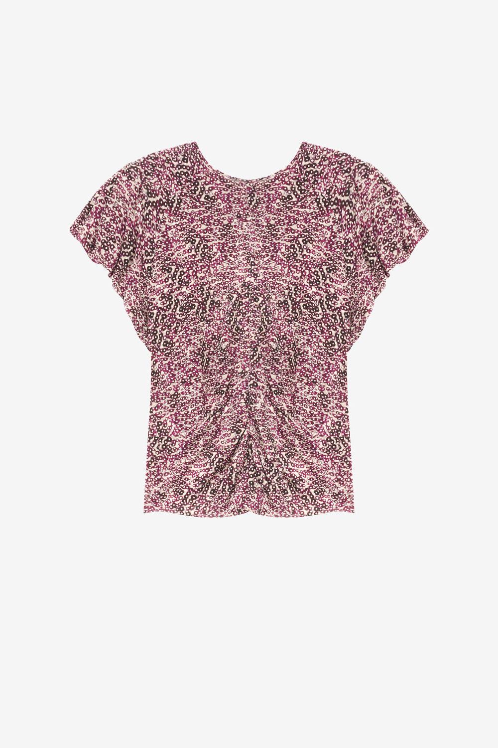 Top liso con pliegues tullya - Purple-ecru - Woman - 1