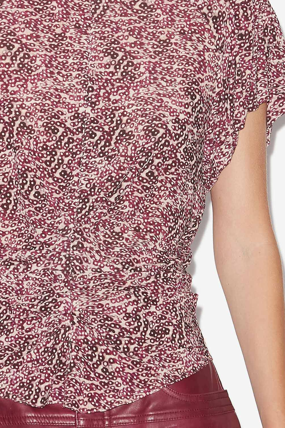 Top liso con pliegues tullya - Purple-ecru - Woman - 3