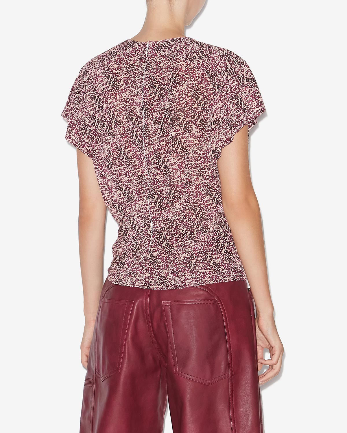 Top tullya uni à plis - Violet-écru - Woman - 4