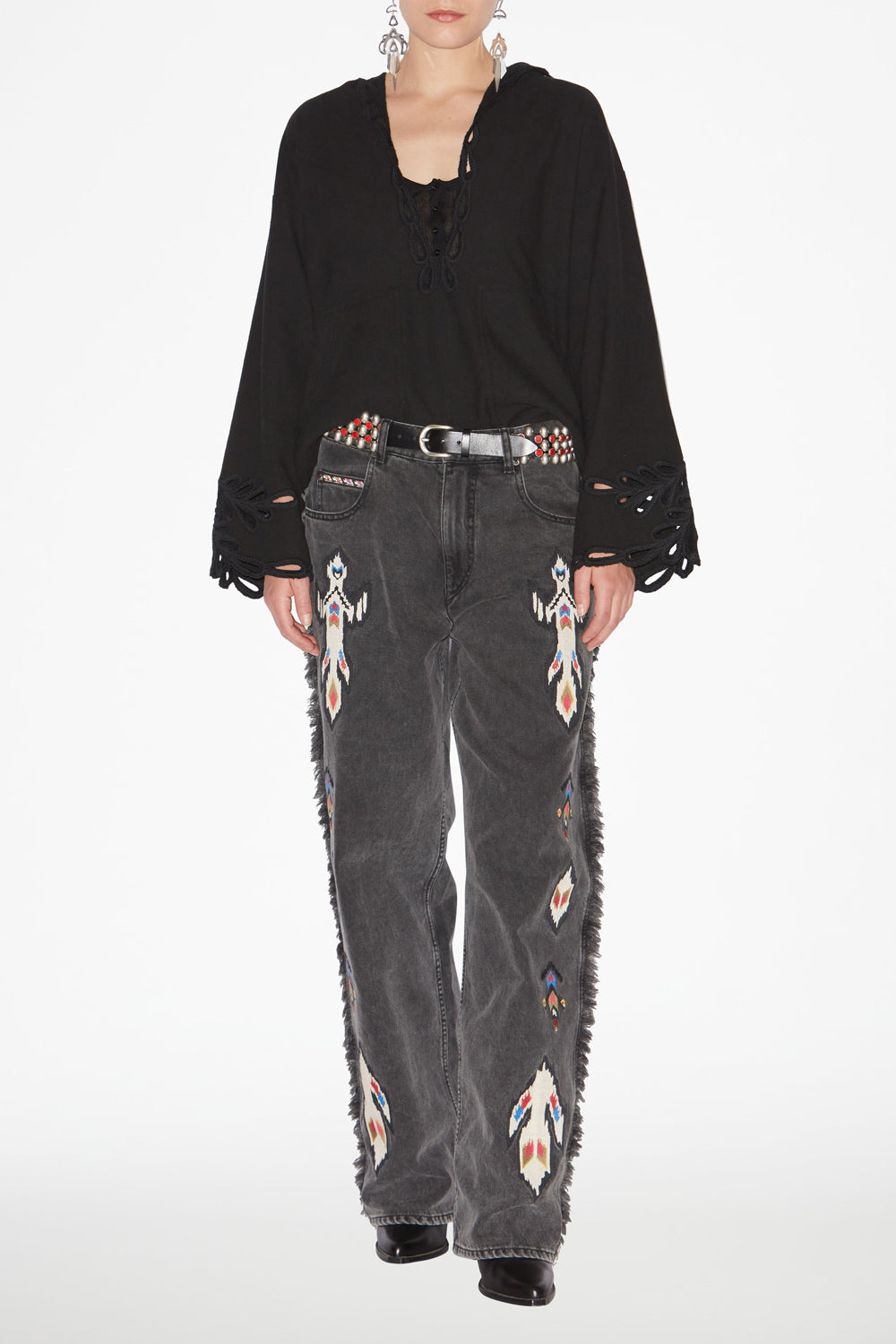 Top con bordado calado solvi - Negro lavado - Woman - 2