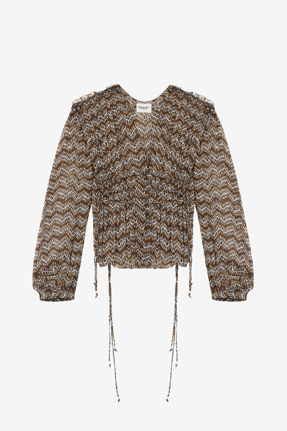 Axeline ギャザーシフォン トップス - ウォッシュドブラック - Woman - 1