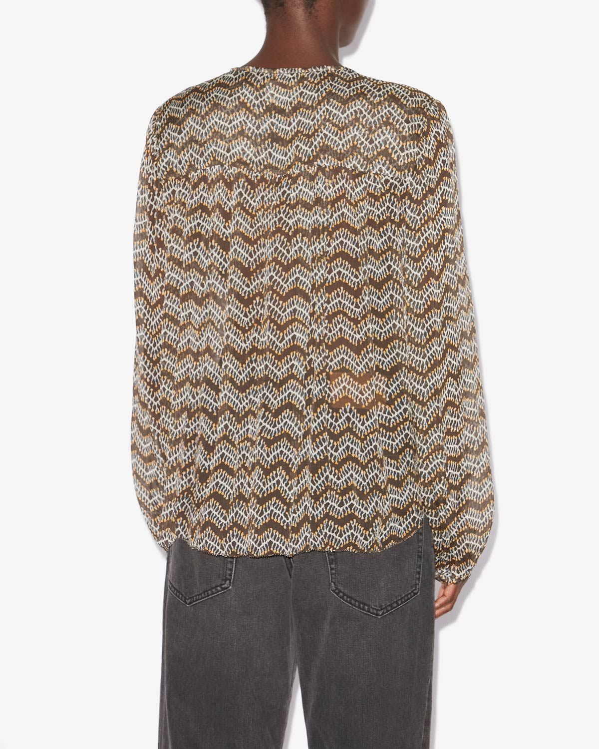 Advika プリント入りモスリン トップス - ウォッシュドブラック - Woman - 4