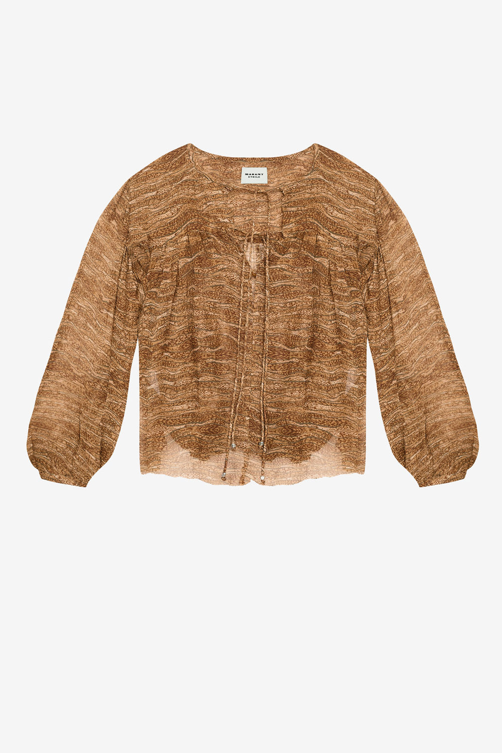 아드비카 프린트 시폰 탑 - 카키색 옷감 - Woman - 1