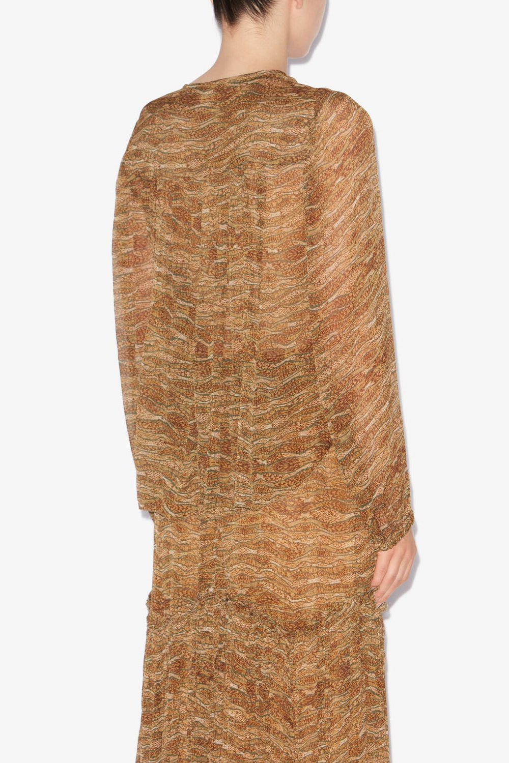 아드비카 프린트 시폰 탑 - 카키색 옷감 - Woman - 5