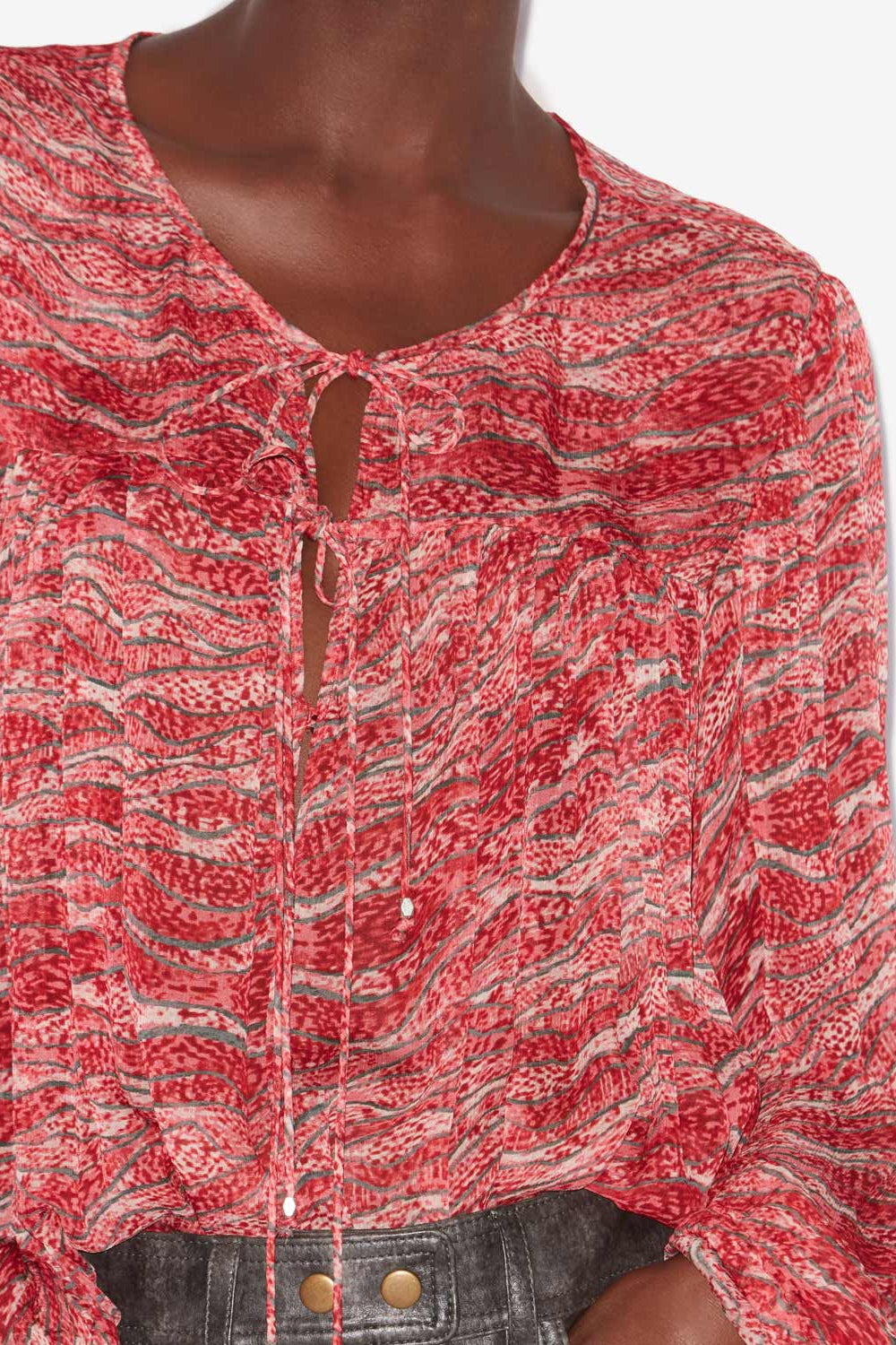 Advika printed muslin top - Red - Woman - 3