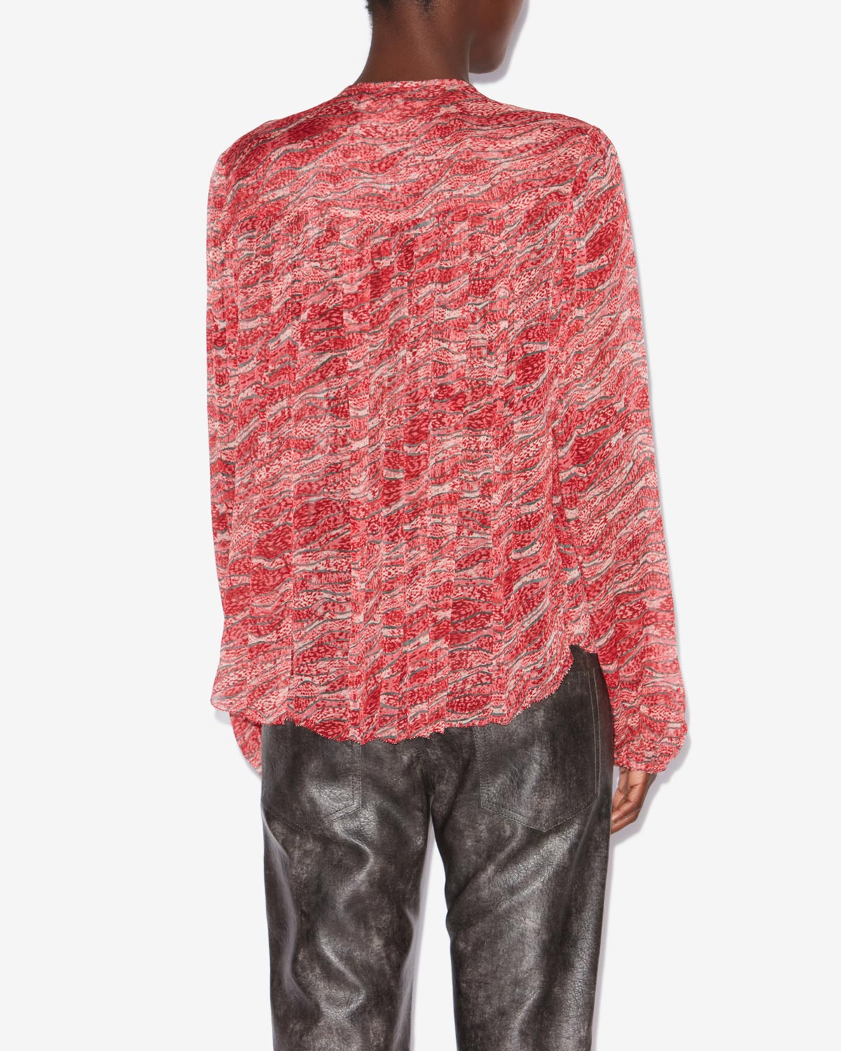 아드비카 프린트 시폰 탑 - 빨간색 - Woman - 4