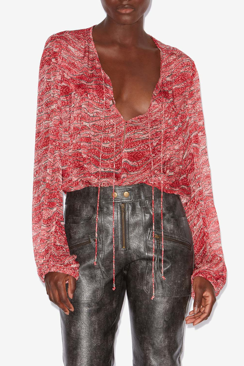 Advika printed muslin top - Red - Woman - 4