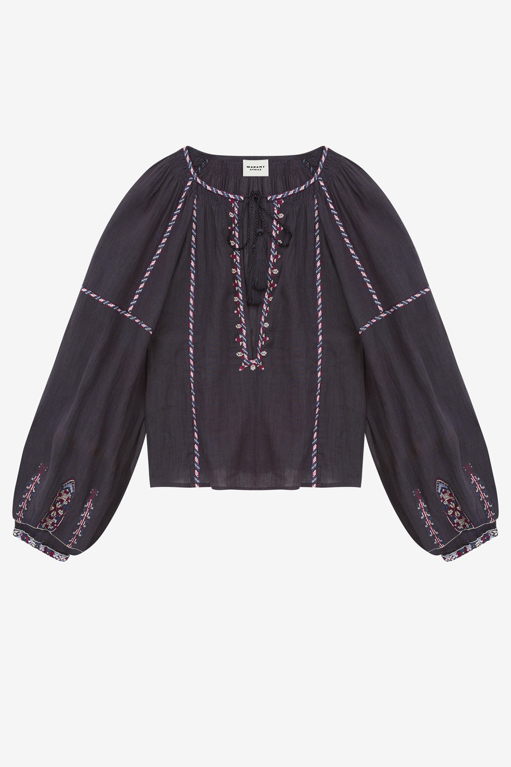 Top fernanda aus bestickter gaze - Faded night/lilac - Woman - 1