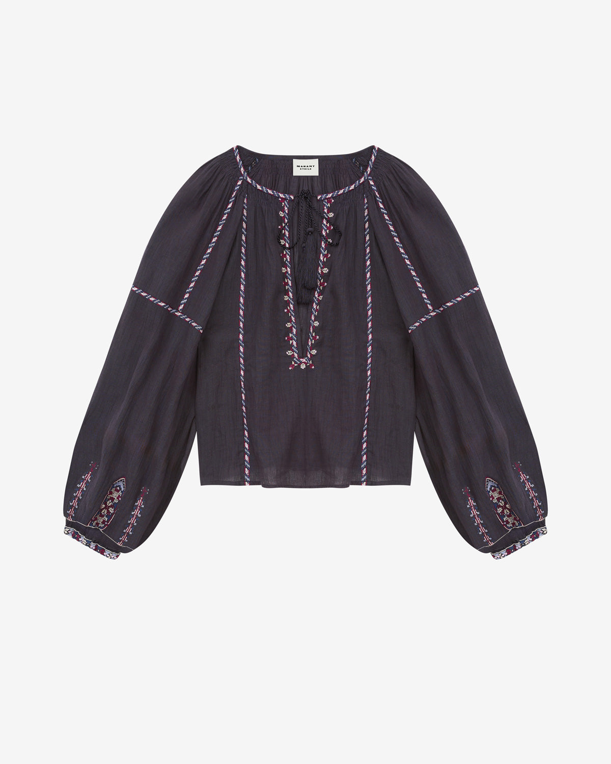 Top fernanda de gasa bordada - Faded night/lilac - Woman - 5