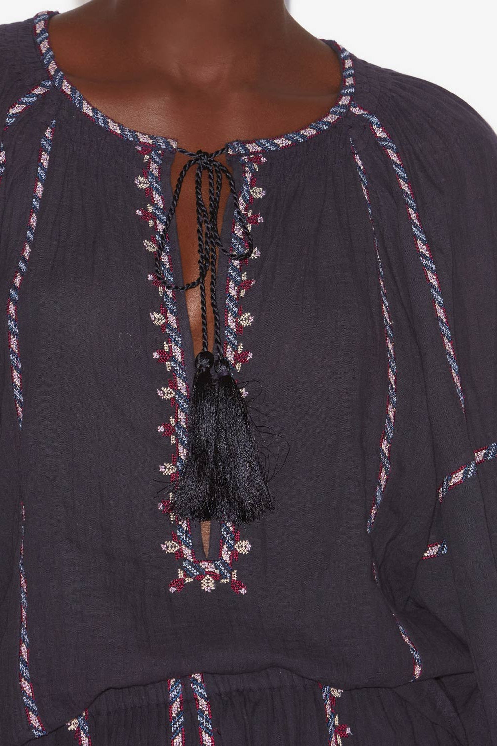 Top fernanda aus bestickter gaze - Faded night/lilac - Woman - 3