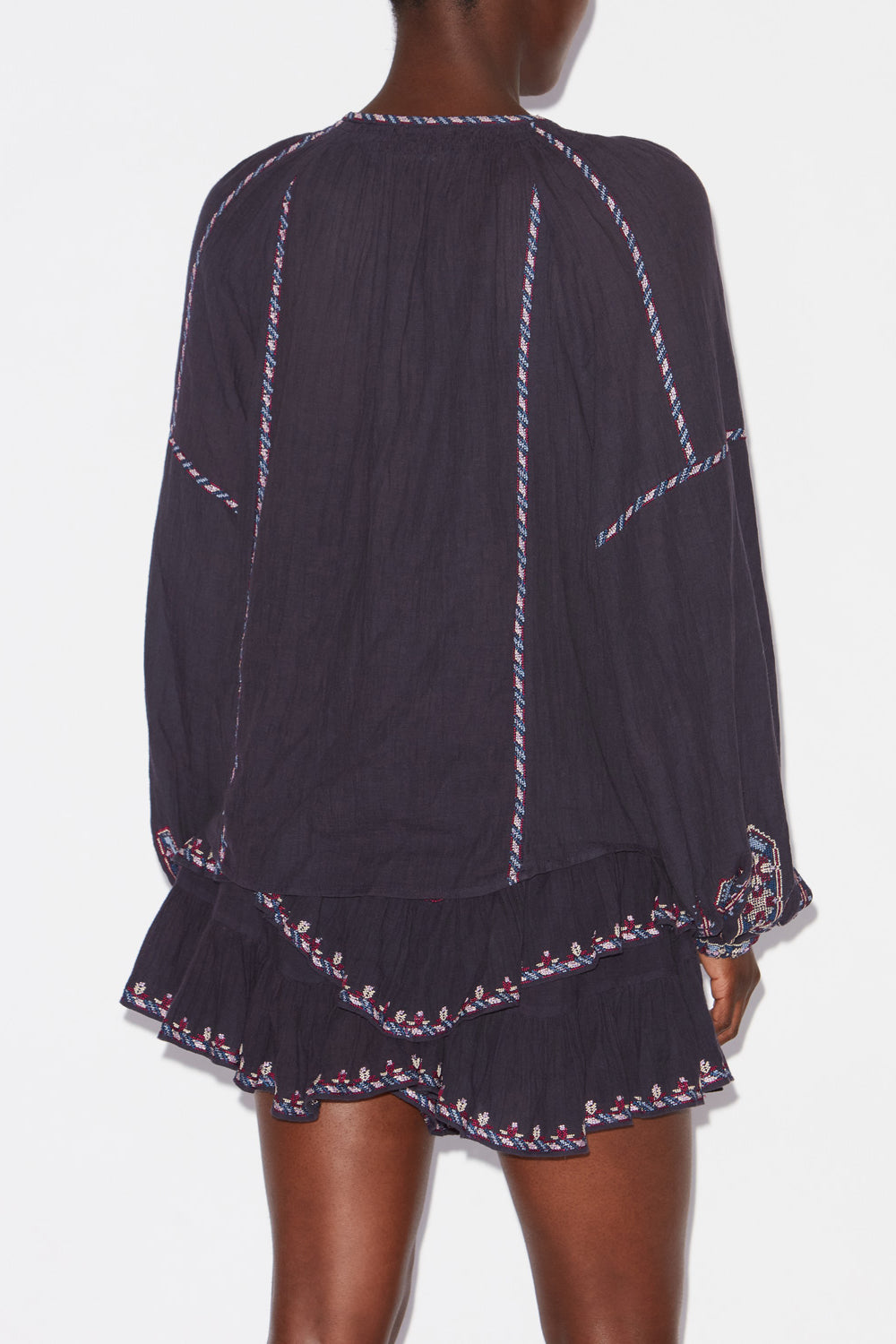 Top fernanda aus bestickter gaze - Faded night/lilac - Woman - 5