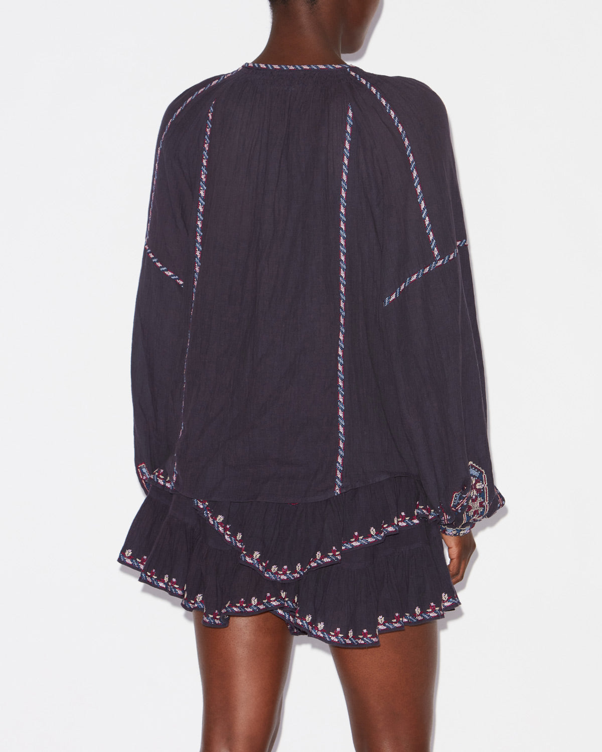 Top fernanda de gasa bordada - Faded night/lilac - Woman - 4