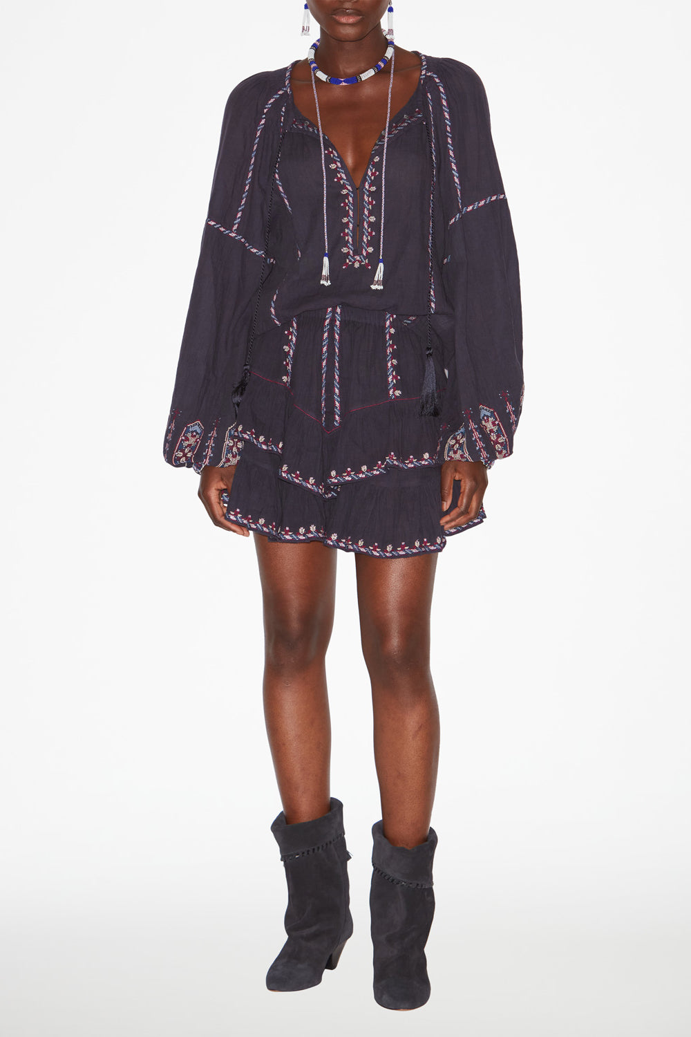 Top fernanda aus bestickter gaze - Faded night/lilac - Woman - 2