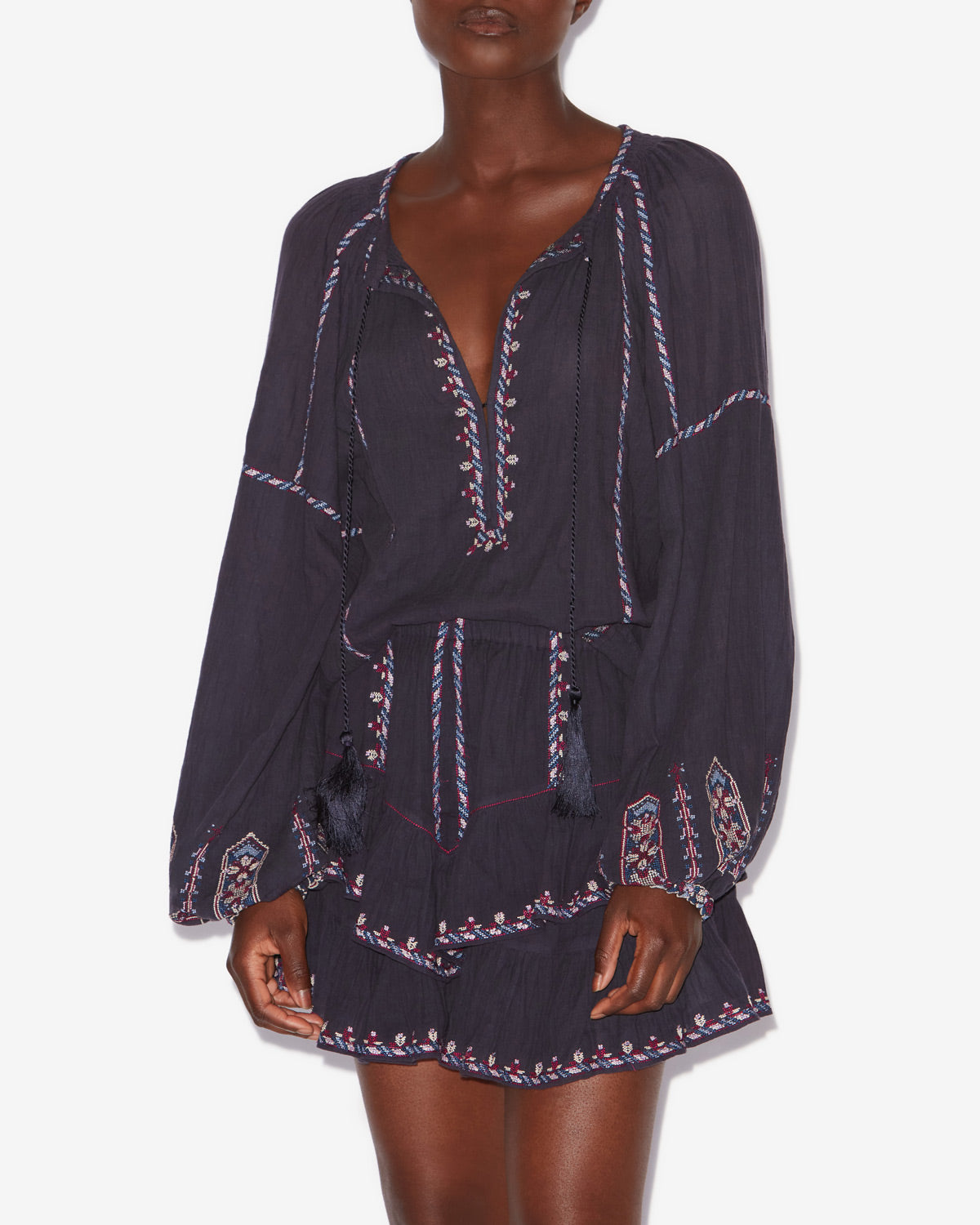 Top fernanda de gasa bordada - Faded night/lilac - Woman - 3