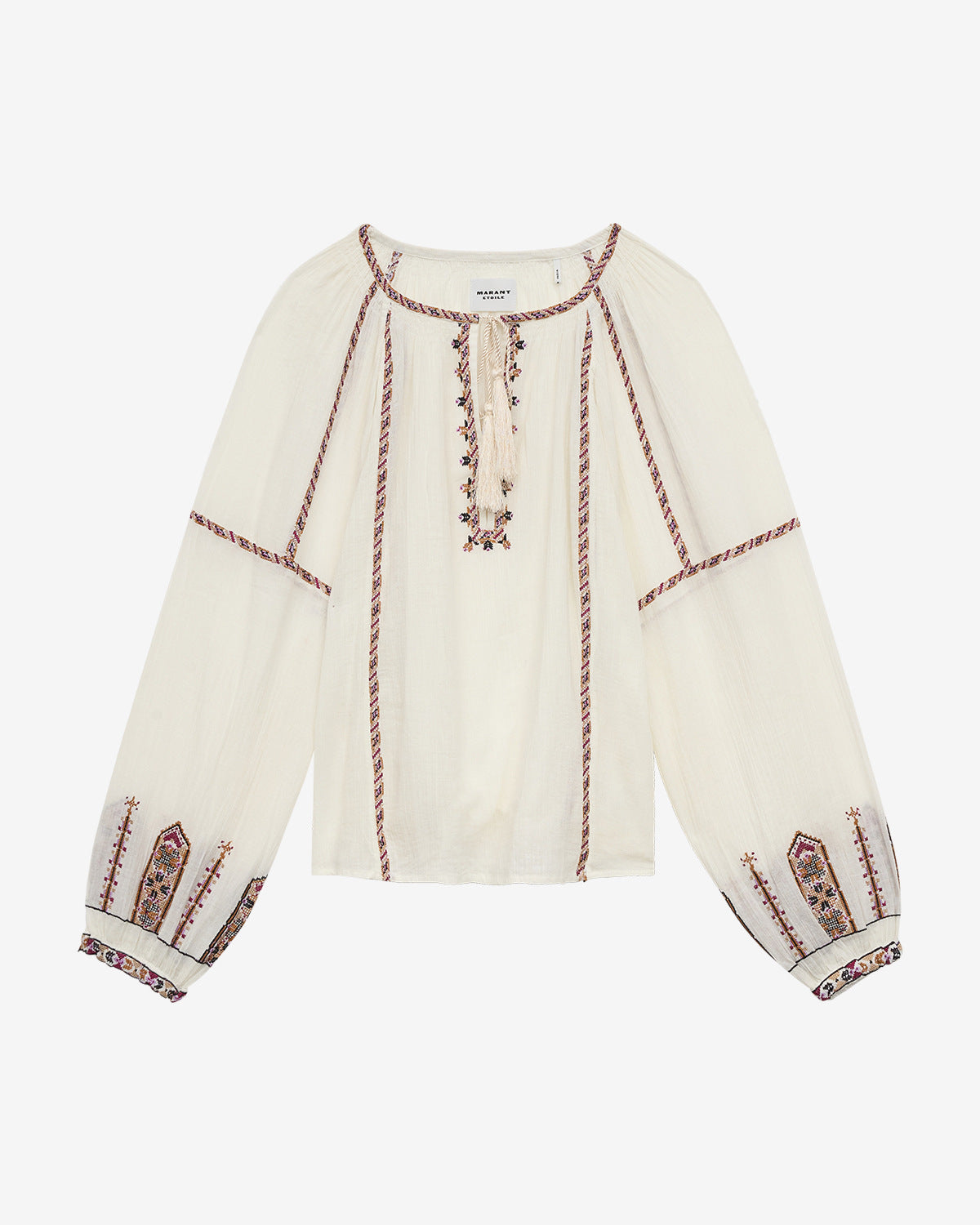 Top fernanda de gasa bordada - Ecru-ochre - Woman - 1