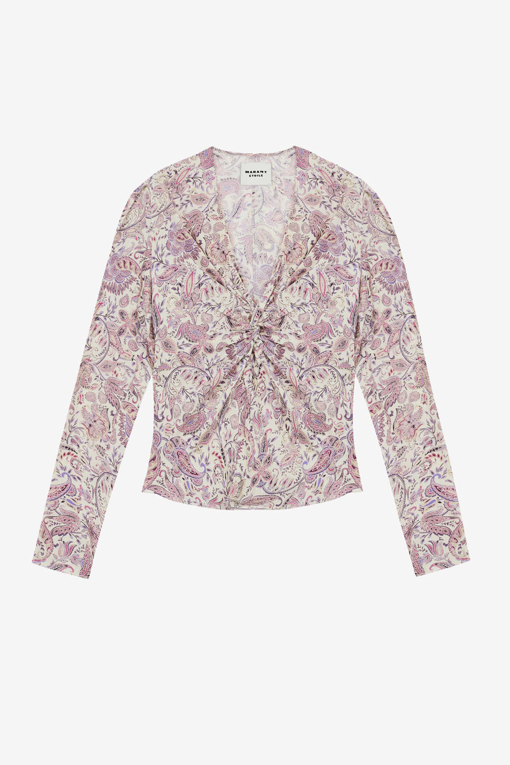 Top estampado de manga larga zekia - Ecru-purple - Woman - 1