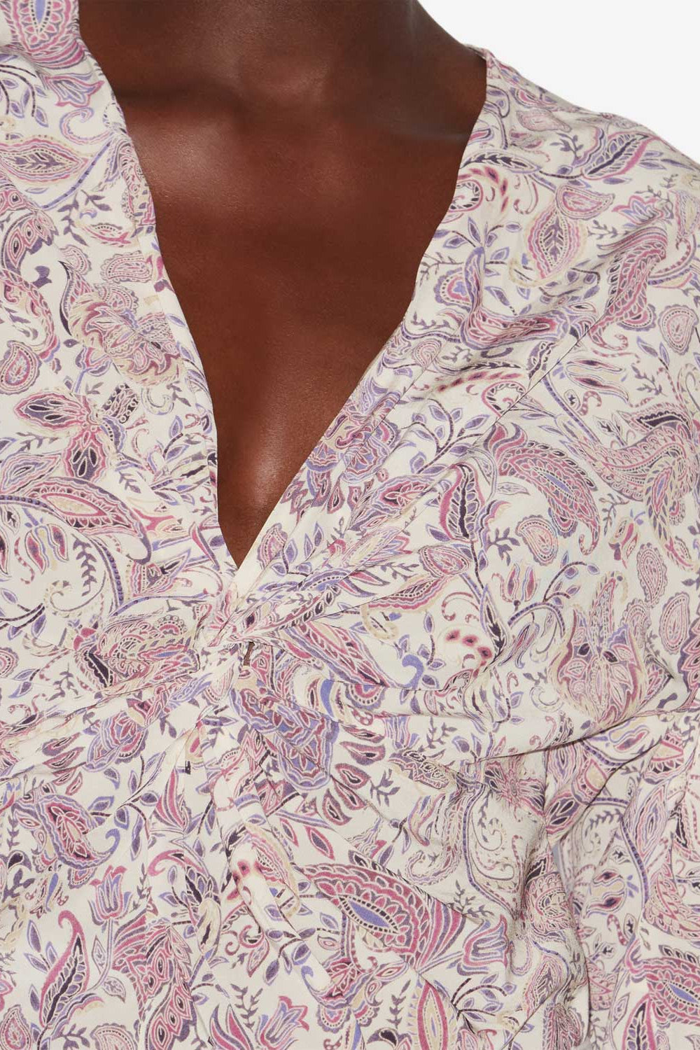 Top estampado de manga larga zekia - Ecru-purple - Woman - 3