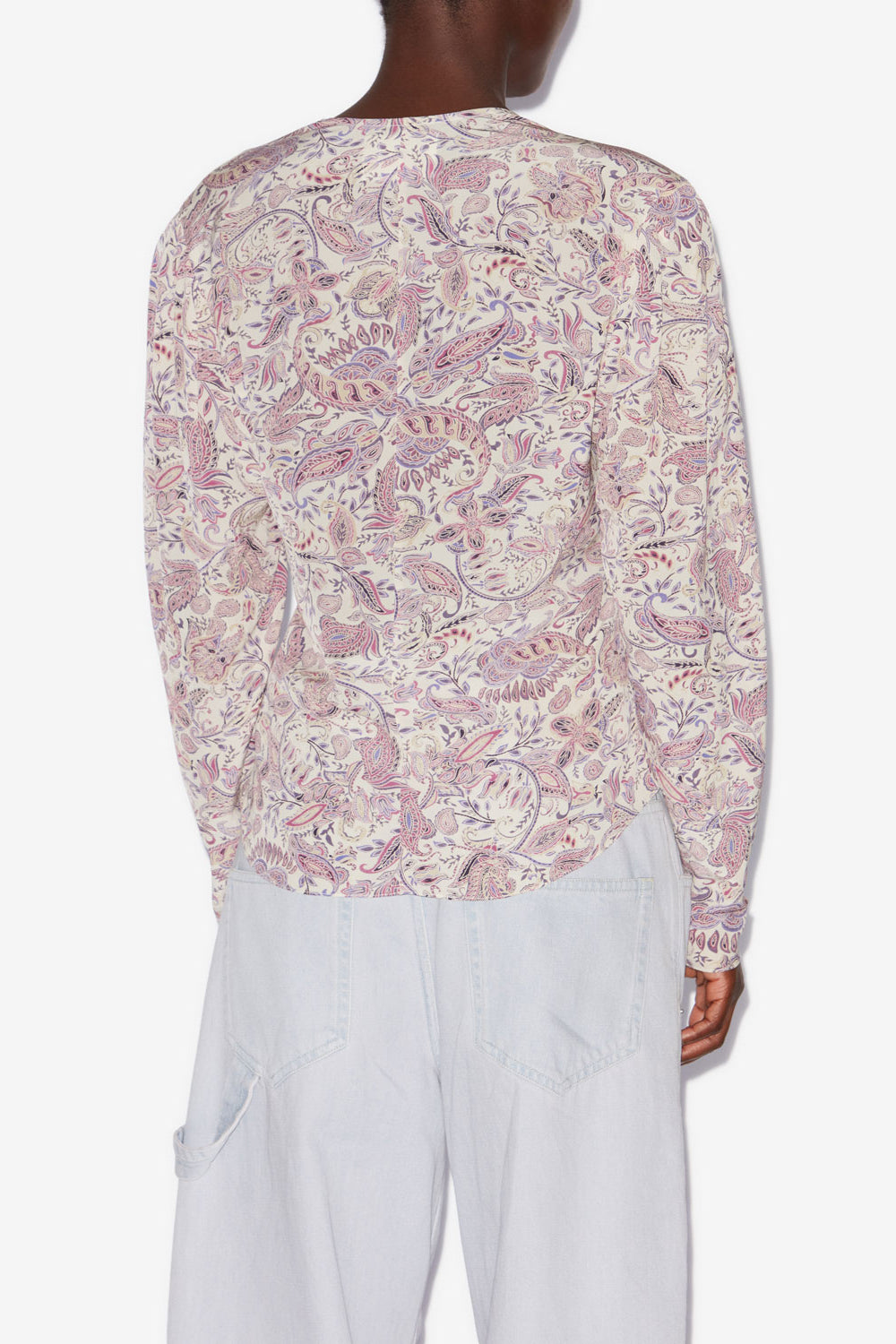 Top estampado de manga larga zekia - Ecru-purple - Woman - 5