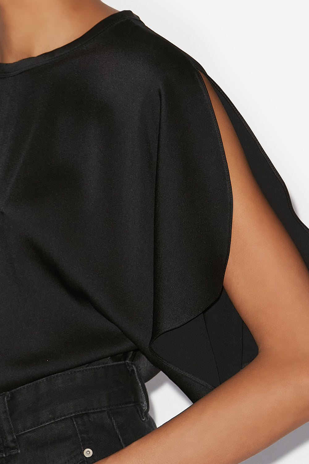 Karlita satin top - Black - Woman - 3