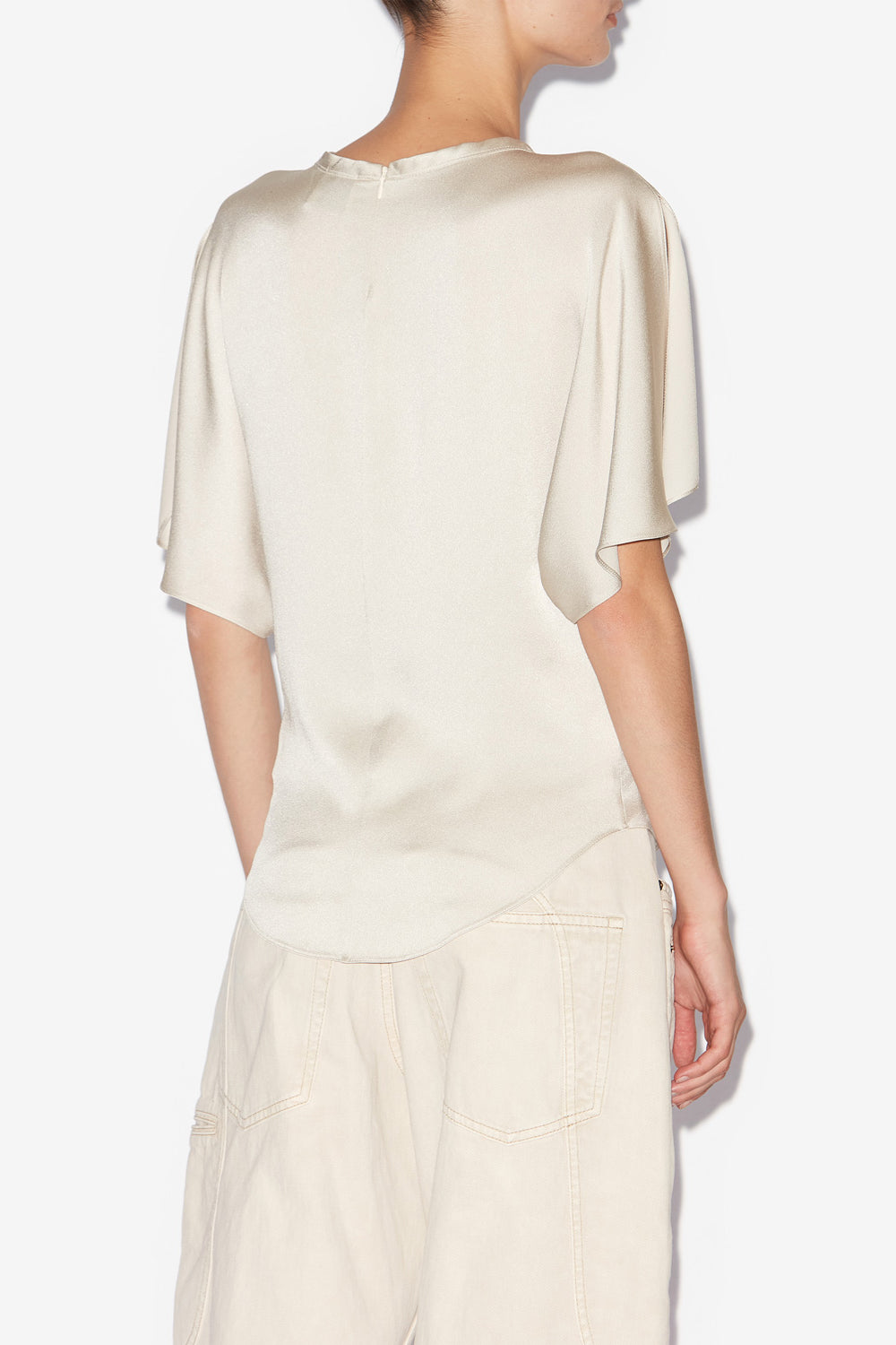 Karlita satin top - Chalk - Woman - 5