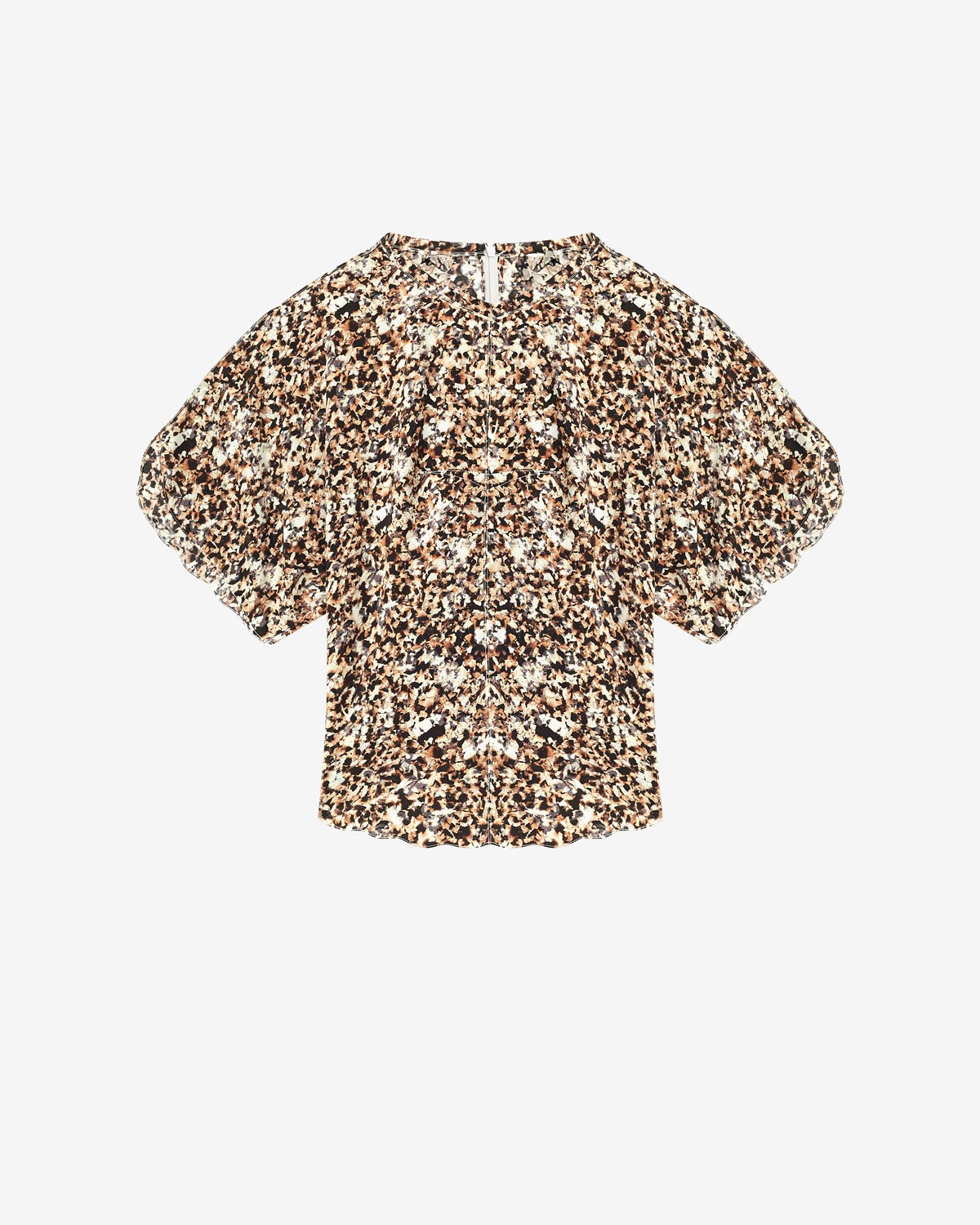 칼리타 실크 프린트 탑 - Ochre-ecru - Woman - 5