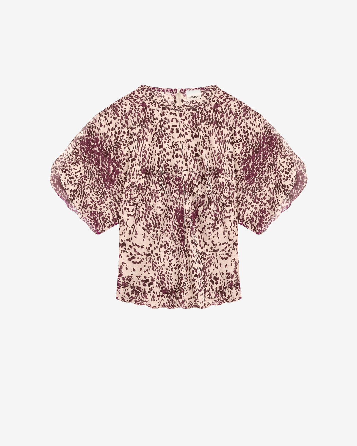 Top de seda estampada karlita - Purple-ecru - Woman - 5