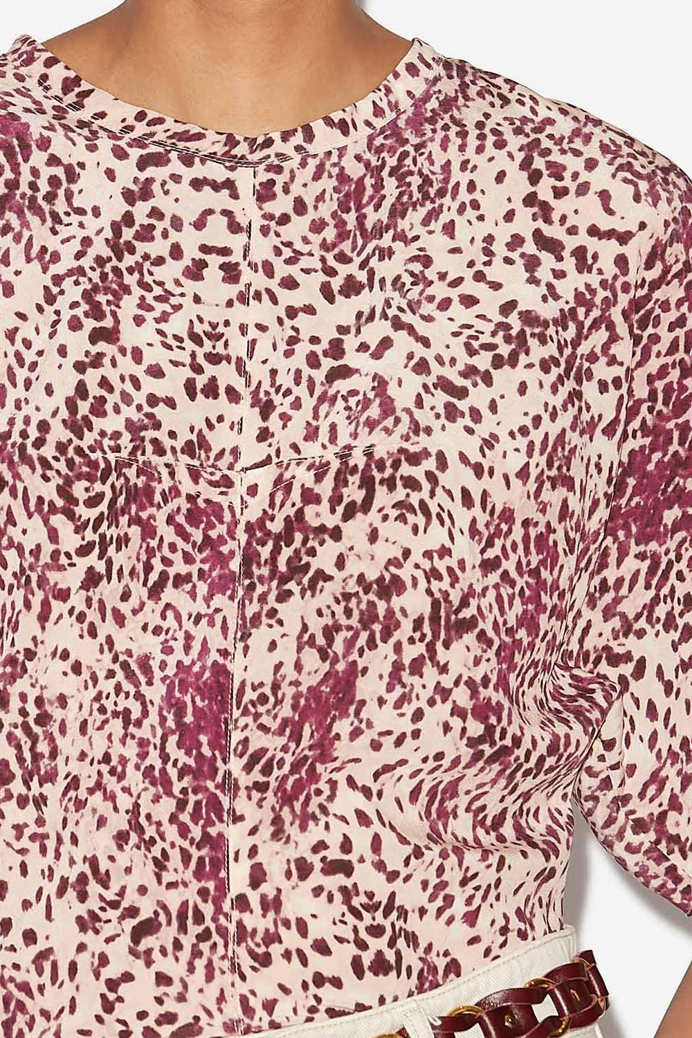 Top de seda estampada karlita - Purple-ecru - Woman - 3