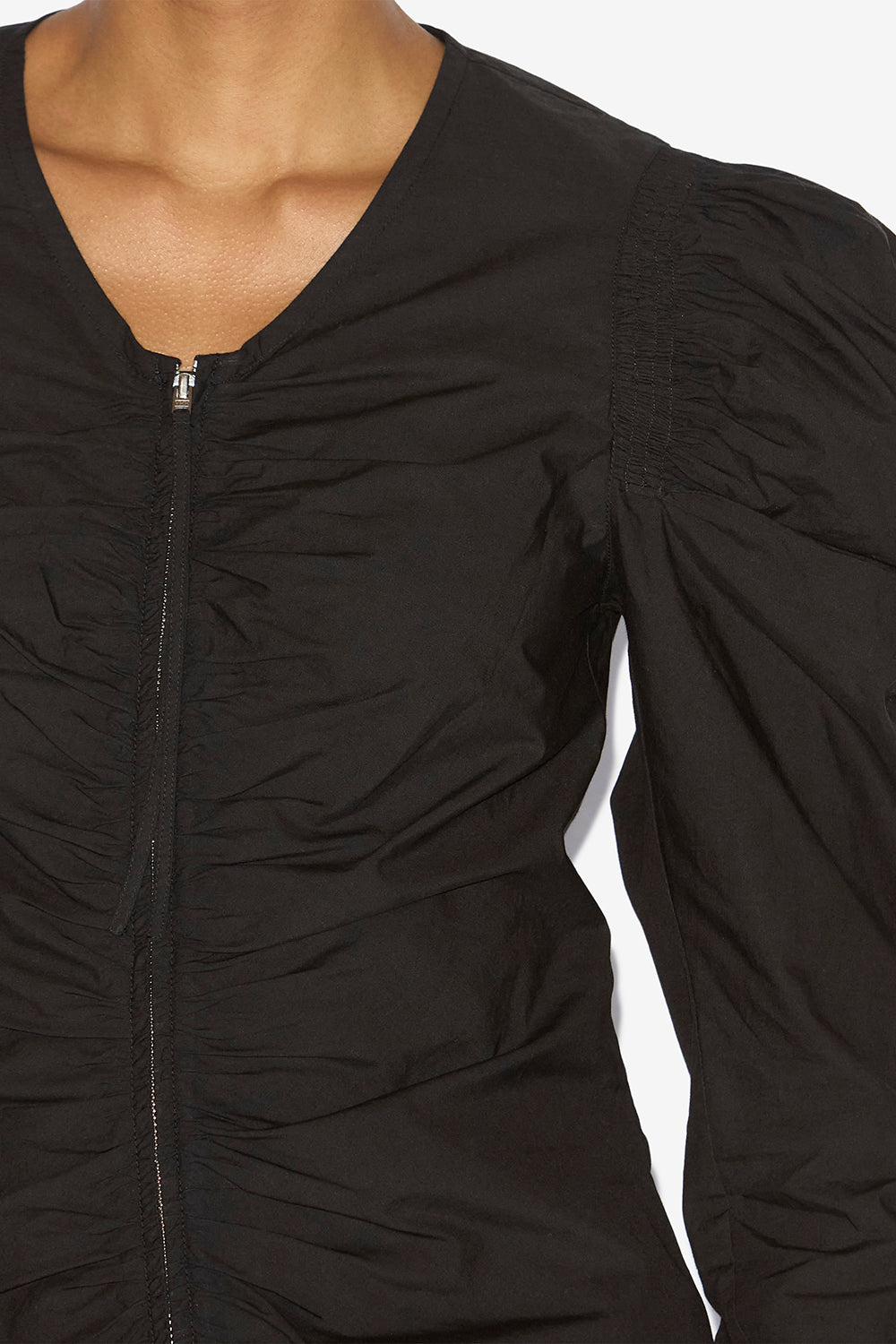 Benatea クリスピーコットン ファスナー付きトップス - 黒 - Woman - 3