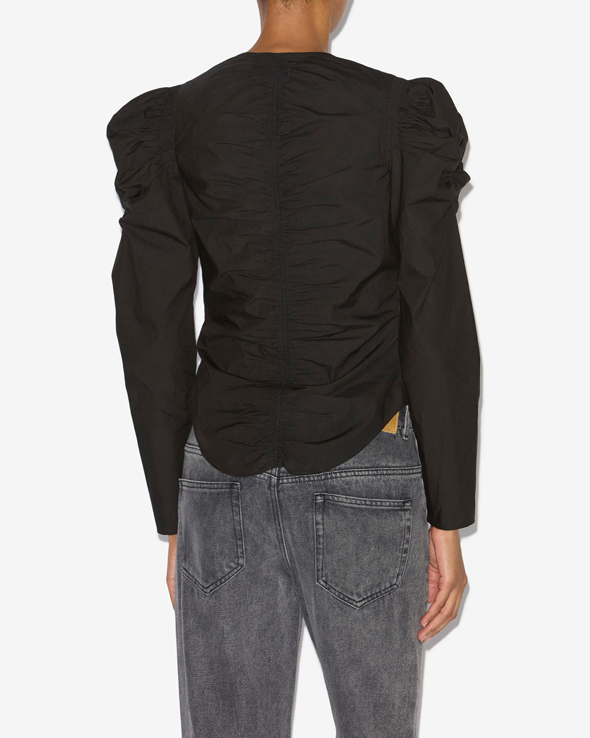 베나테아 빳빳한 면 소재의 지퍼 탑 - 검은색 - Woman - 4