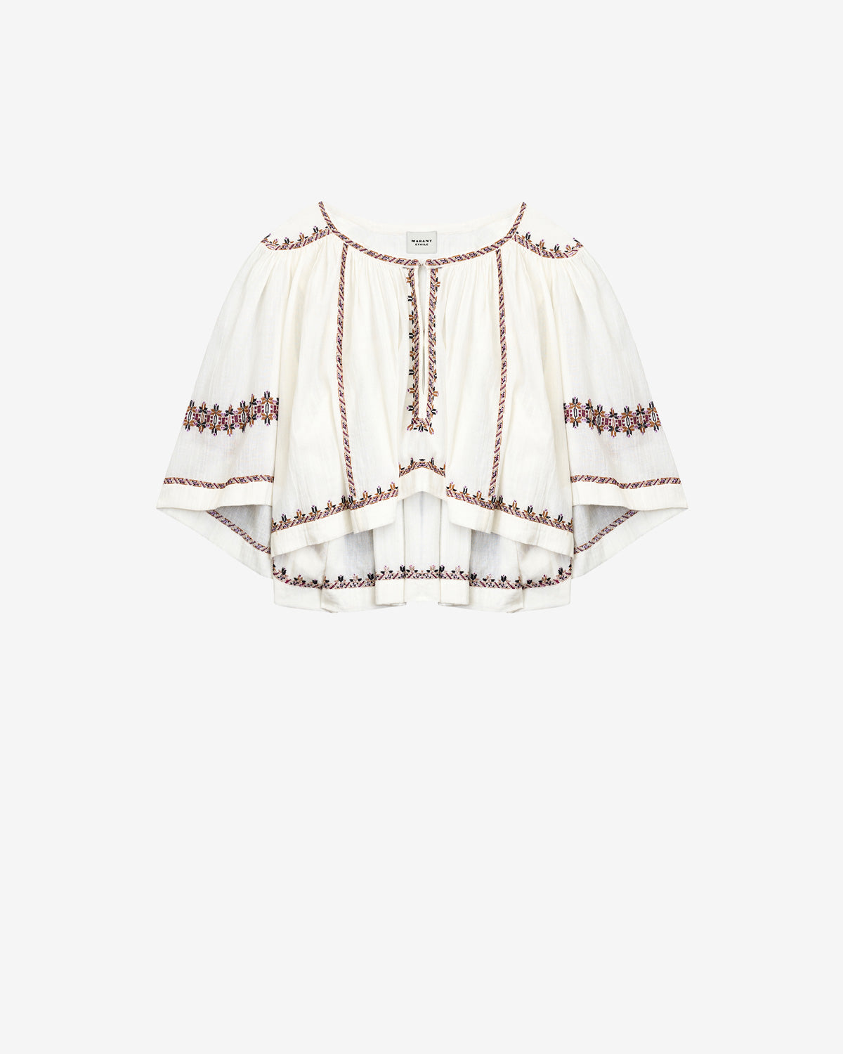 펠리시티 자수 디테일 거즈 탑 - Ecru-ochre - Woman - 1