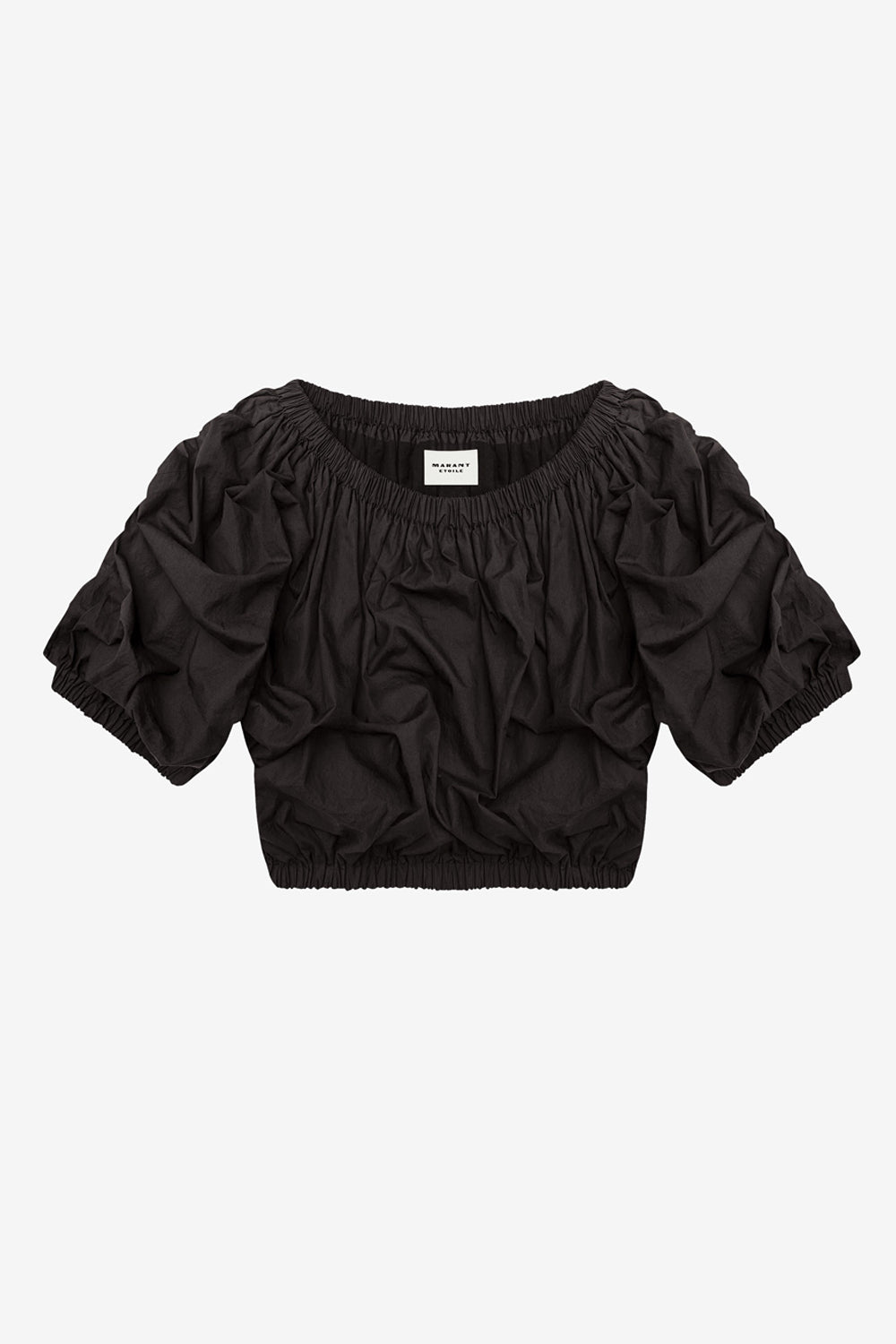 Bertille ball-shaped crisp cotton top - Black - Woman - 1