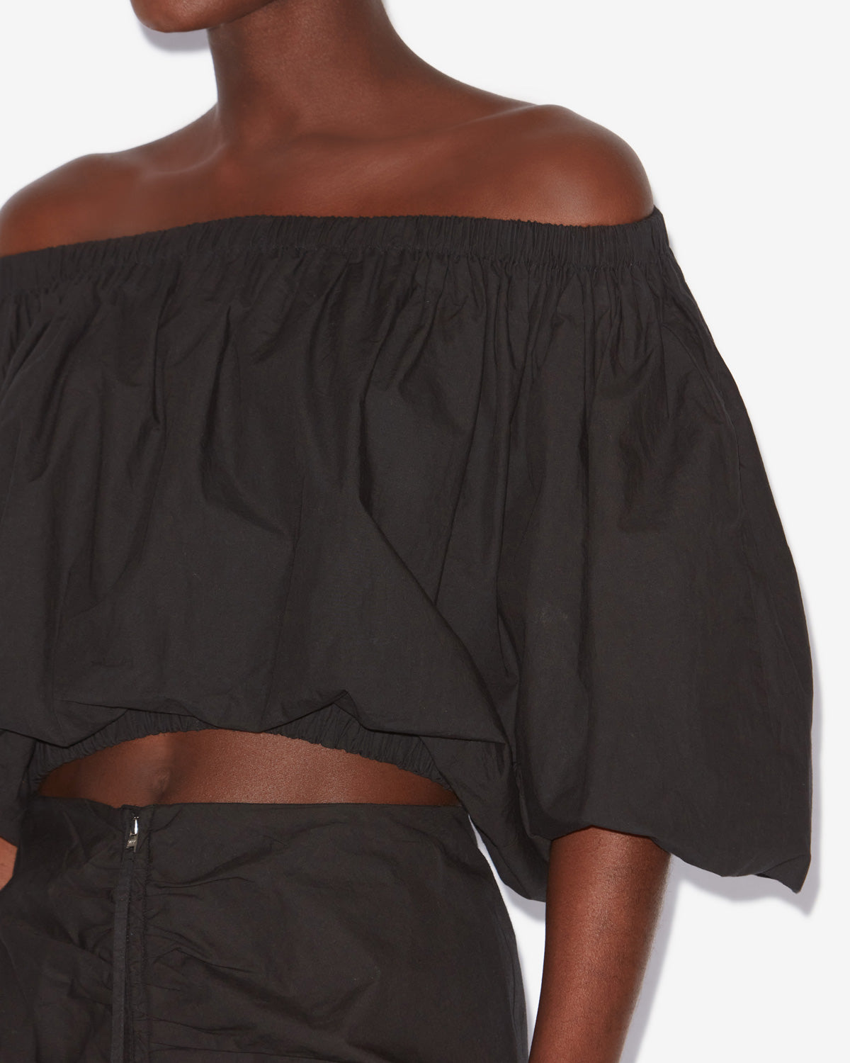 Top boule bertille en coton crispy - Noir - Woman - 1