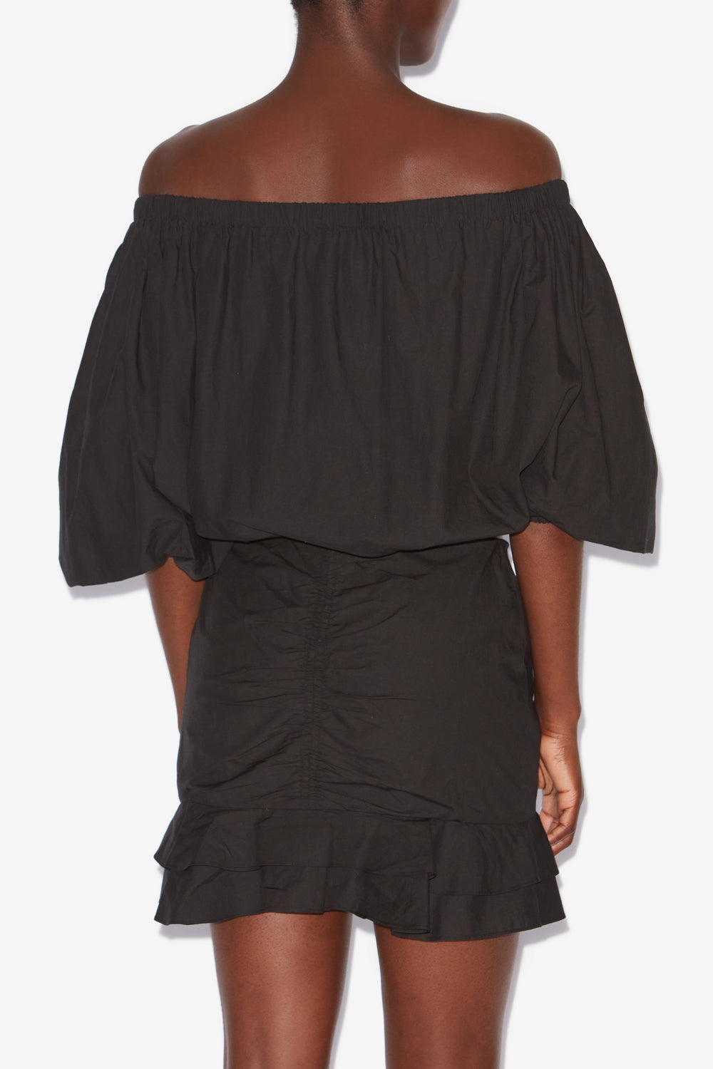 Bertille ball-shaped crisp cotton top - Black - Woman - 4