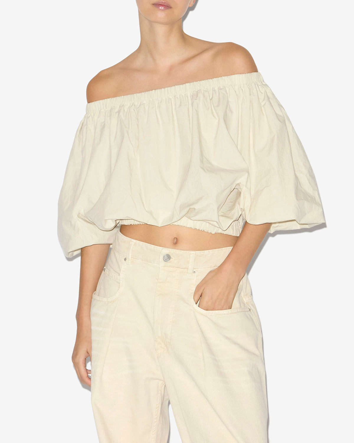 Kugel-top bertille aus crispy cotton - Naturfarben - Woman - 3