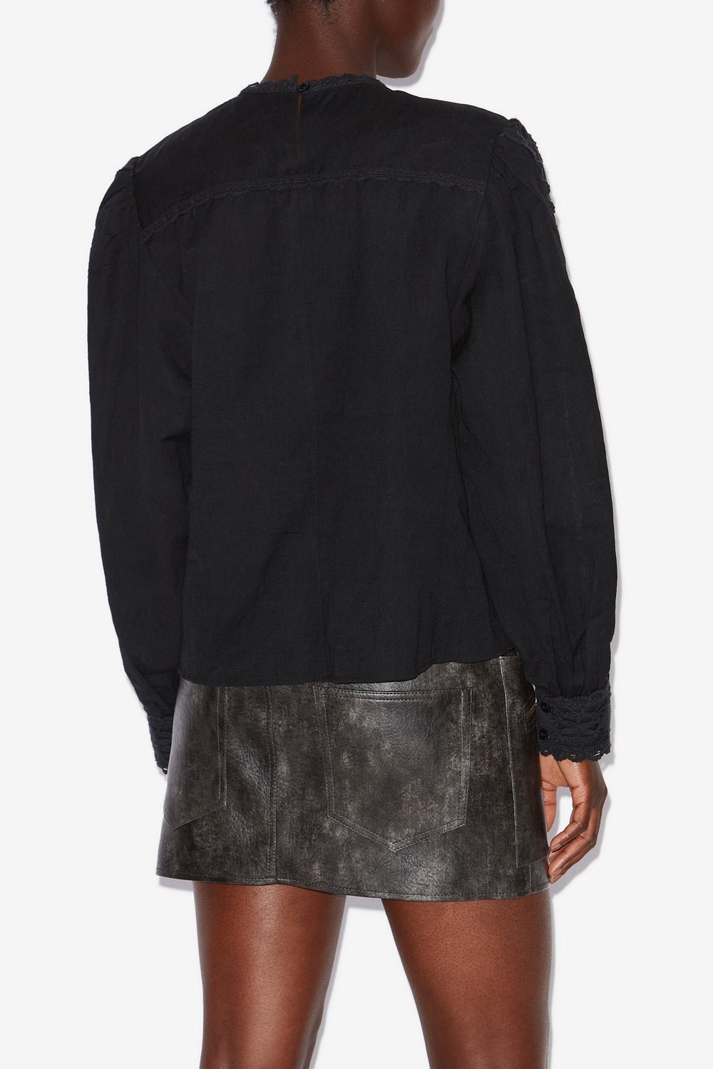 Valmira コットン＆リネン混紡 ブラウス - 黒 - Woman - 5