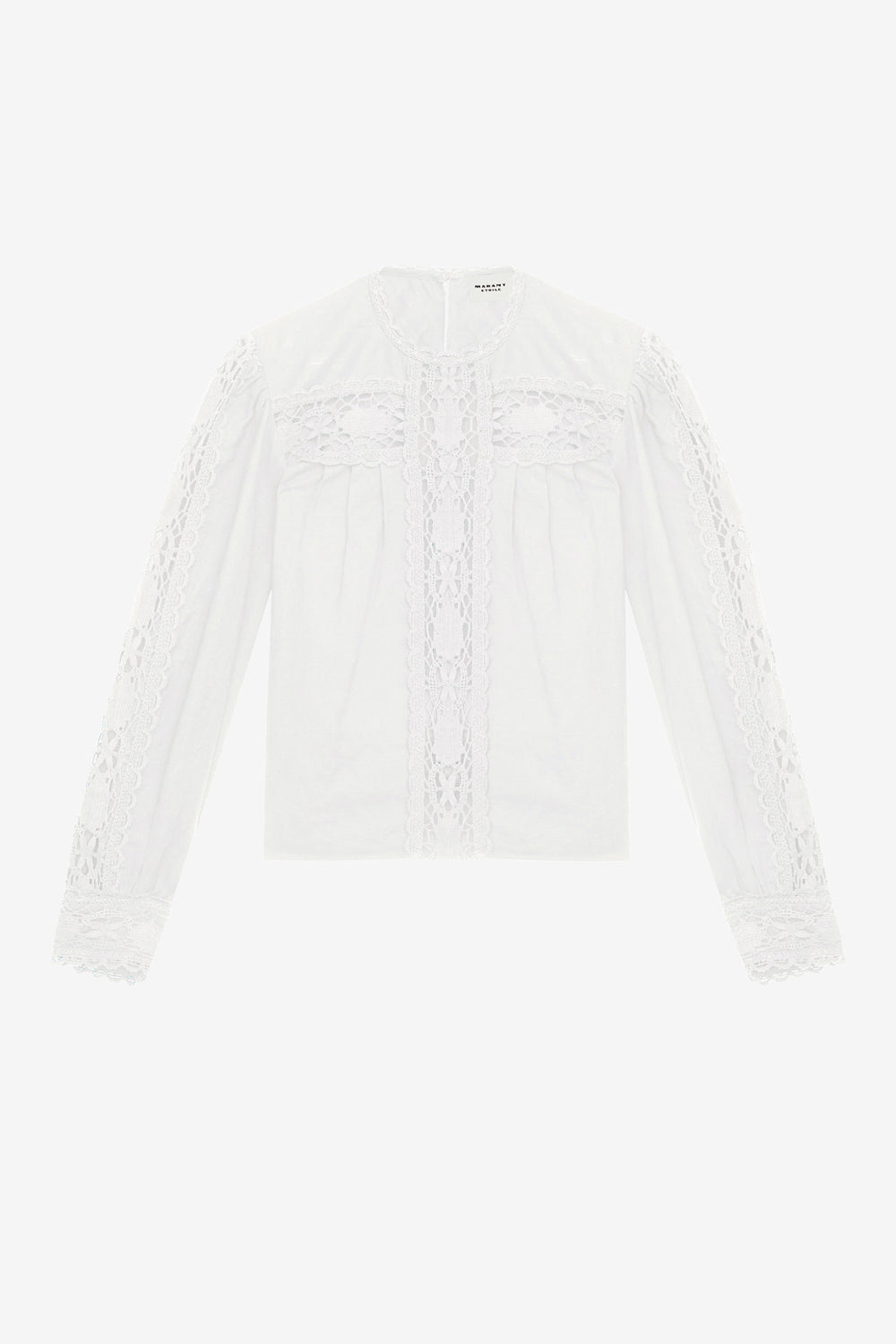 발미라 면과 리넨 혼방 블라우스 - 하얀색 - Woman - 1